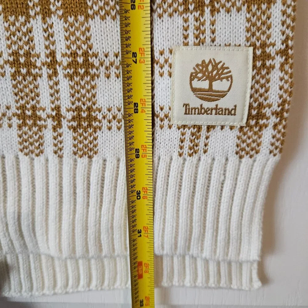 NEW Classic Timberland Gold Plaid Knit Scarf 10x62 Retail $60.00